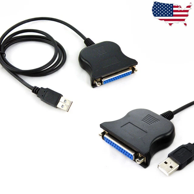 USB 2.0 TO 25 Pin RS232 DB25 Female Parallel Printer IEEE Cable Lead