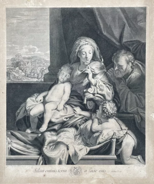 Nicolas de Poilly nach Le Brun, Maria ermahnt den jungen Johannes, um 1680