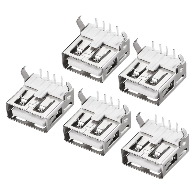 PCB conector USB 2.0 tipo-un conector hembra 90 grados que dobla curva 5pc