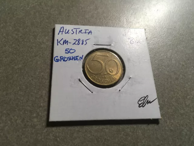 1963 Old Austria Coin  50 Groschen - BU # 554s 🇦🇹