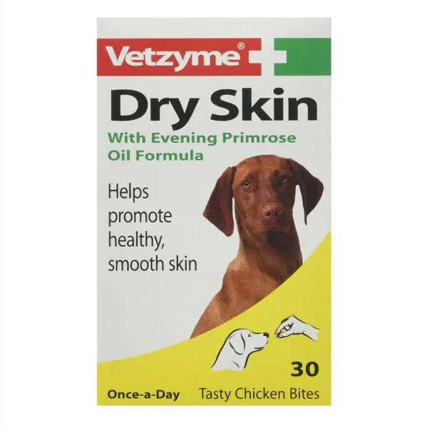 Vetzyme Chien Dry Skin Tablets Good Health Smooth Skin (30 Tablets)