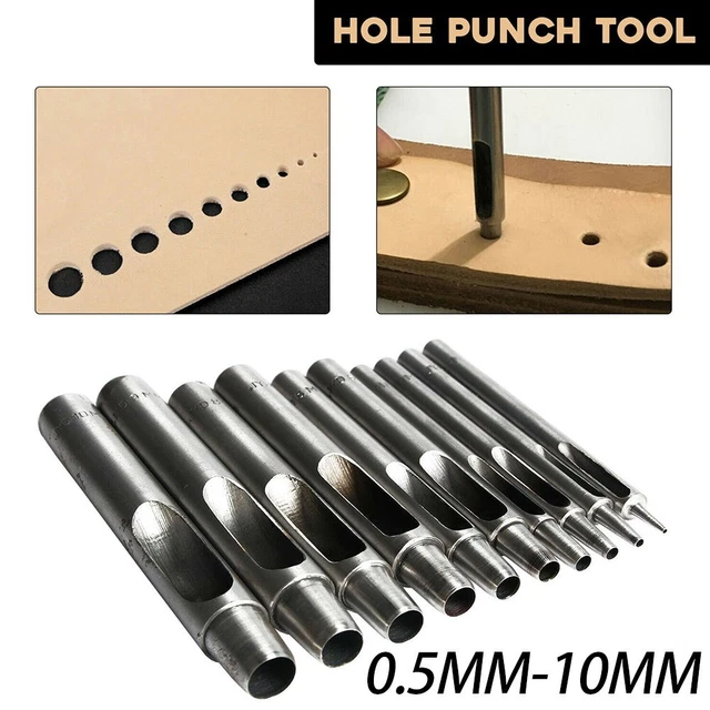 Pratico Attrezzo Punzone Cavo Perforatrice 1 Resistente Rotondo 1x Occhielli