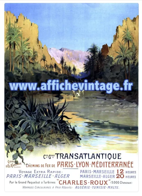 affiche poster algerie compagnie transatlantique maroc tunisie