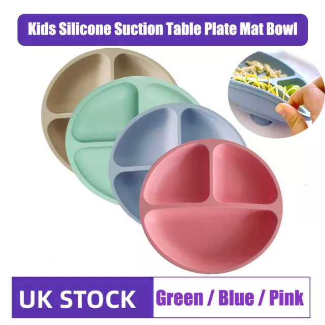 Silicone Suction Table Plate Mat Bowl Tray Placemat Food Feeding For Baby Kids