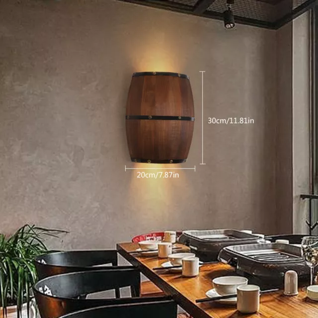 Montaggio a parete legno vintage botte per vino lampada lampada da parete lampada da parete bar sala da pranzo