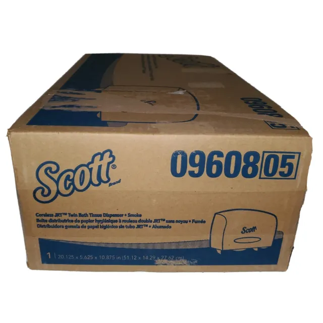 Scott Coreless JRT Twin Bath Tissue Dispenser Smoke 09608