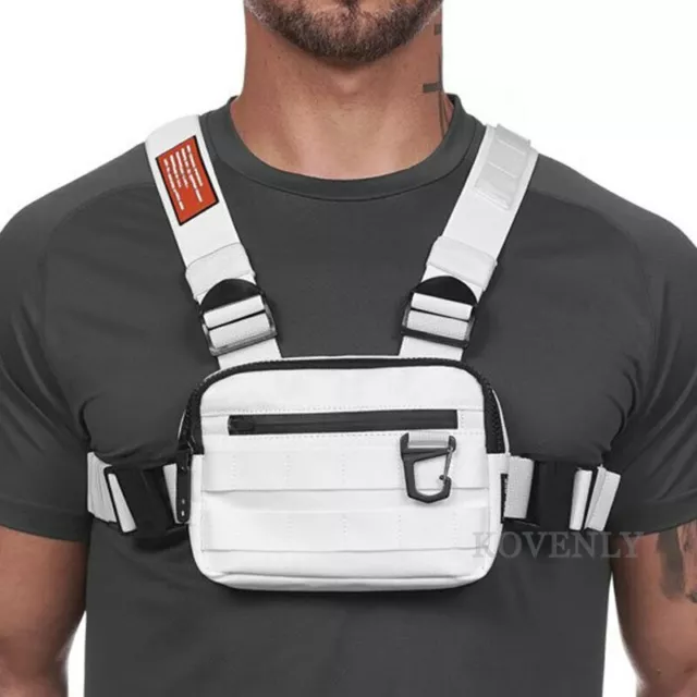 Bolso de pecho para hombre, chaleco de calle táctico con bolsa de estilo informa