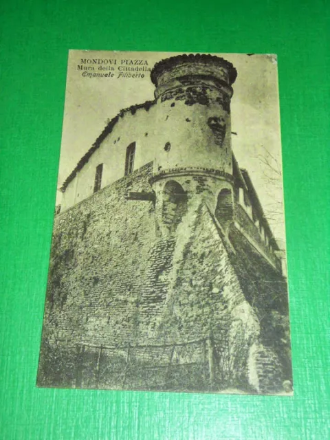 Cartolina Mondovì Piazza - Mura della Cittadella Emanuele Filiberto 1915.