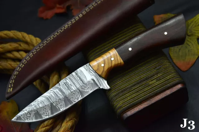 Custom 9.0"OAL Hand Forged Damascus Steel Hunting Knife Handmade (J3)