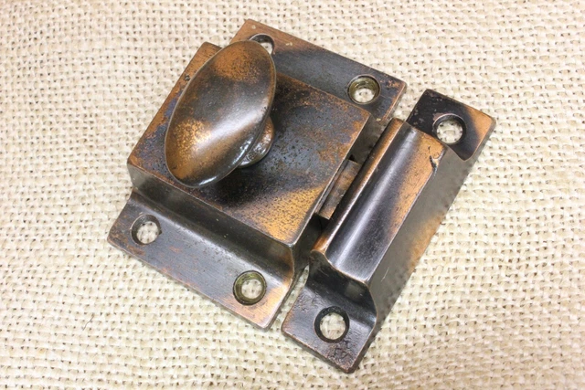 Old Cabinet Catch Cupboard Latch Catch Smooth Oval Copper Color Cast Iron Knob