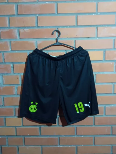 Grasshoppers Football Soccer Shorts #19 Black Puma Polyester Mens Size M