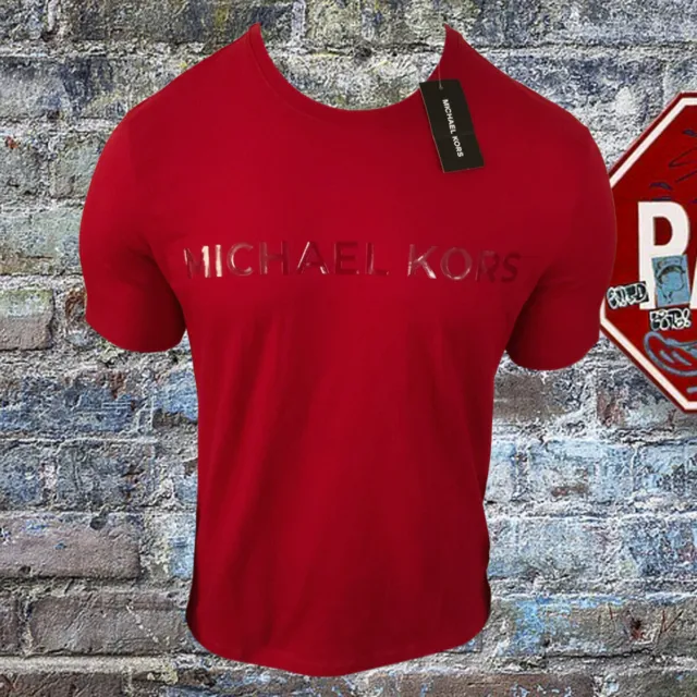 Nwt Michael Kors Men's Red Crew Neck Short Sleeve T-Shirt Size S M L Msrp $58.99