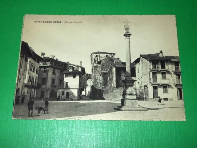 Cartolina Romagnano Sesia ( Novara ) - Piazza Cavour 1940 ca