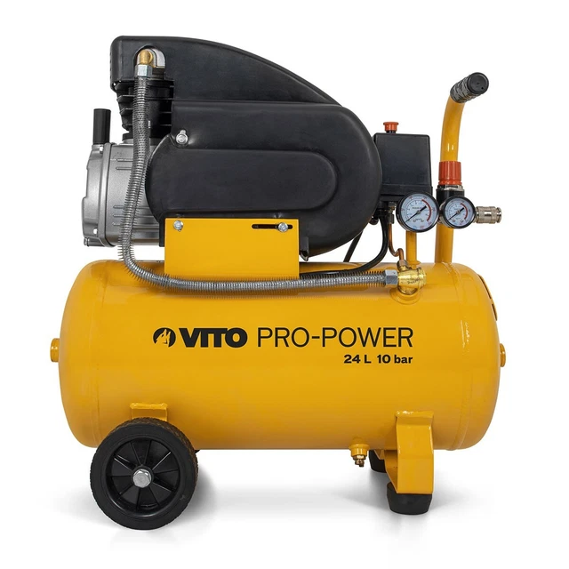 Compresseur d'air 24L Silencieux VITO 10 bar 145 PSI 2.5 CV Débit 206 L/min