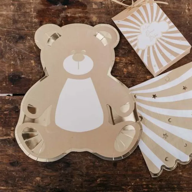 Teddy Bear Paper Plates | Picnic Christening Childrens Party Tableware x8