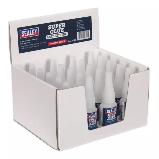 Sealey Super Glue Fast Setting 20g Pack Of 20 - Part No. SCS302