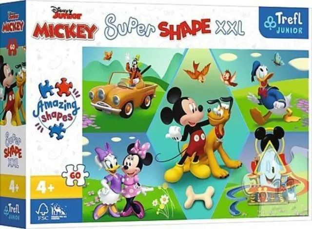 Junior Super Shape XXL Puzzle 60 Teile - Mickey Mouse Spiel Kartonage 50014 2023