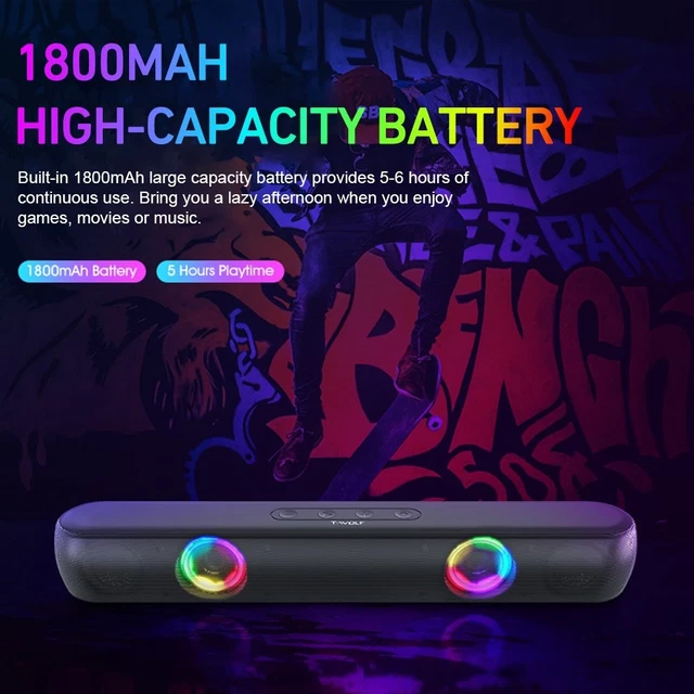 PORTABLE WIRELESS BLUETOOTH Speaker RGB LED Light Sound Speaker ...