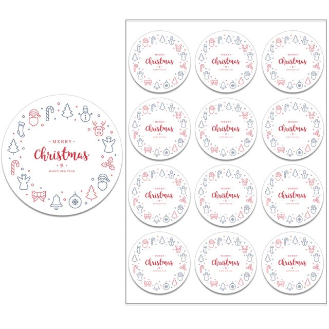 12 Sticker Weihnachtssticker Frohe Weihnachten Aufkleber Merry Christmas Xmas