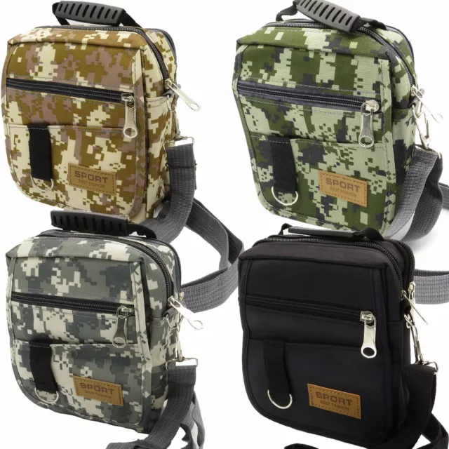 Crossbody Shoulder Sling Bag Fanny Pack Travel Messenger Bag Digital Camo Black