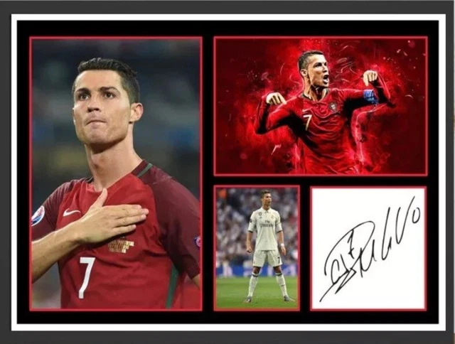 CRISTIANO RONALDO SIGNED Collage Art Print A4 £8.99 - PicClick UK