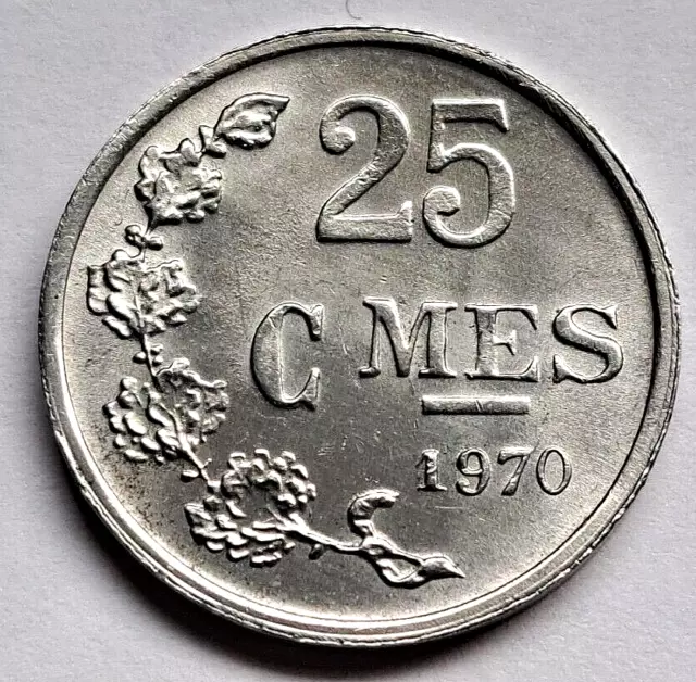 Luxemburg 25 Centimes 1970, Aluminium, vz