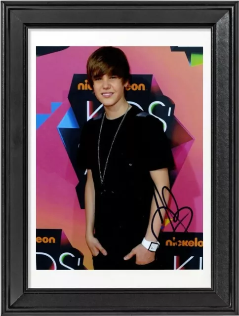 Justin Bieber Autogramm mit Bilderrahmen My World One Time Justice Changes