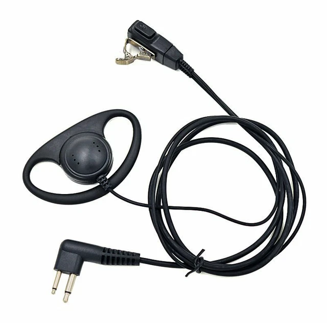 D Earphone Earpiece Headset Mic for Motorola Radio Security 2 Pin Walkie Talkie