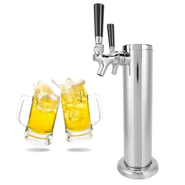 Bierhahn-Turm-Getränkespender mit 2 Zapfhähnen für Zuhause, Bar, Pub, Restaurant