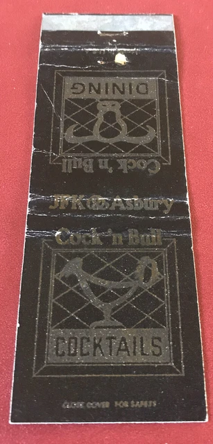 Matchbook Cover Cock ‘n Bull Dining Cocktails KK & Asbury