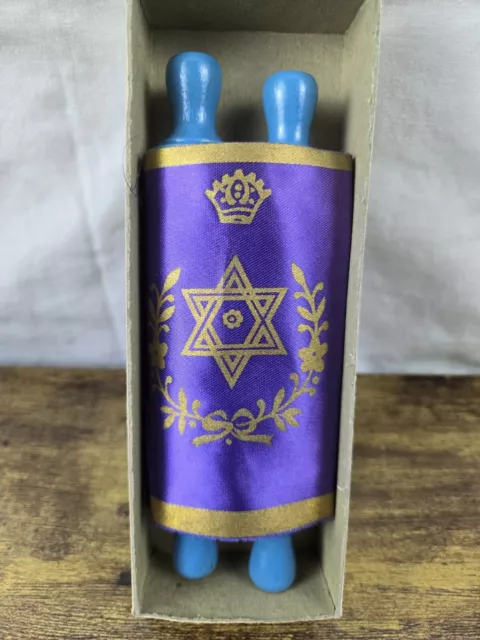 Mini Printed Sefer Torah Scroll Vintage 70s' Jewish Judaica Israel Hebrew Bible