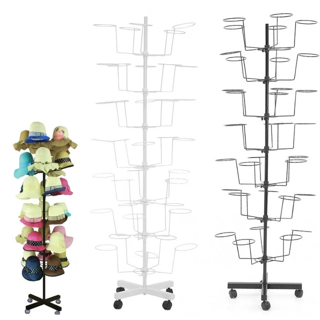 ROTATING HAT DISPLAY Rack Free Standing Metal Floor Caps Headwear Stand