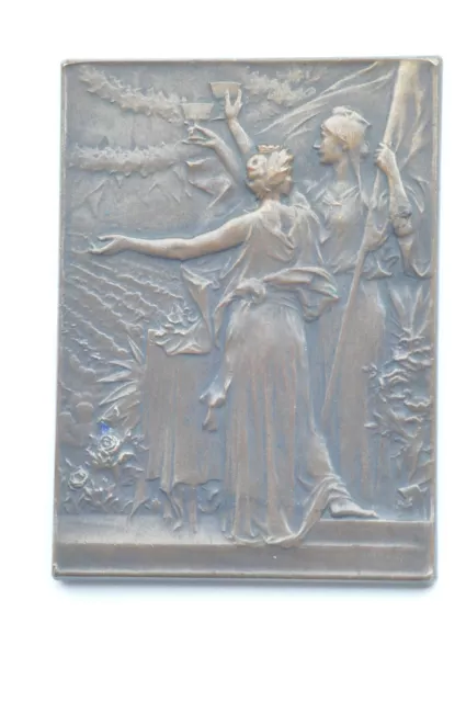 Alte Medaille aus Bronze Unterzeichnet F.Vernon 1900 Paris Kongress