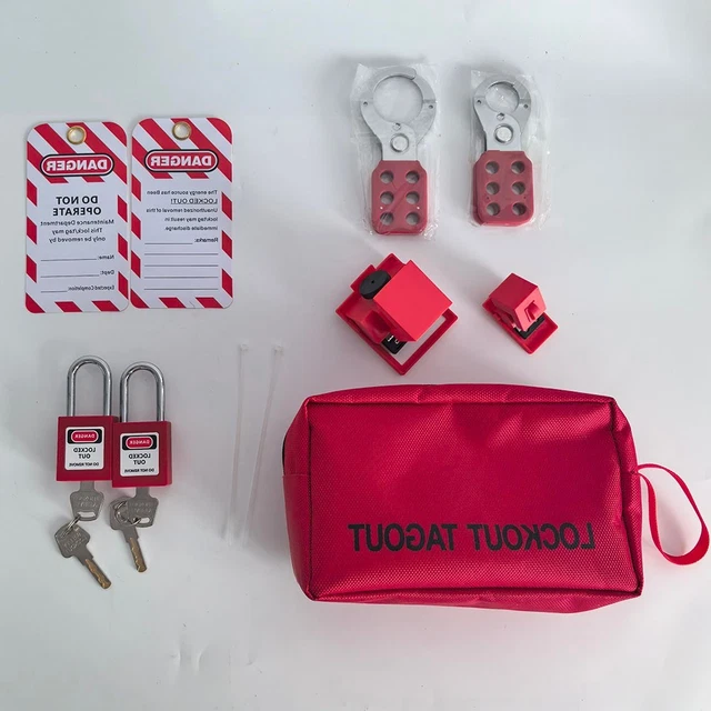 COMPLETE LOCKOUT TAGOUT Kit for Electrical Safety with Keys and Hasp ...
