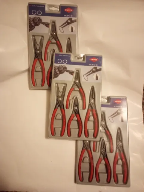 Knipex 4pc Pliers Set Cobra, Cutter, Long Nose, Combination