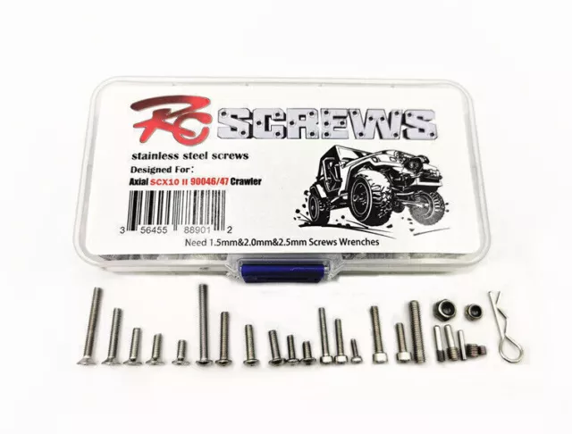 325 Stk/Set Edelstahl Schrauben Kit Für 1/10 RC AXIAL SCX10II Jeep AX90046/47 DE