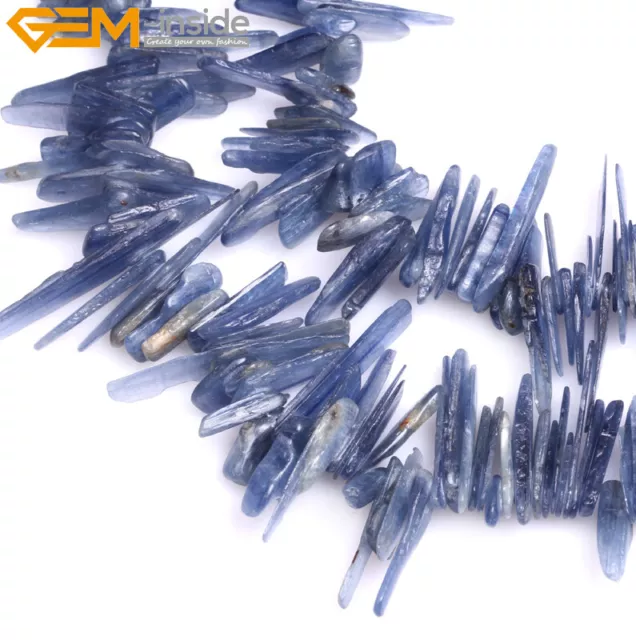 Assorted Natural Gemstones Sticks Spike Loose Beads For Jewelry Making 15''