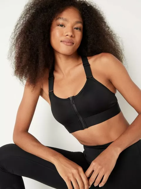 NWT UNDER ARMOUR Protegee High Impact Support Front Zip Black Women's Sports  Bra