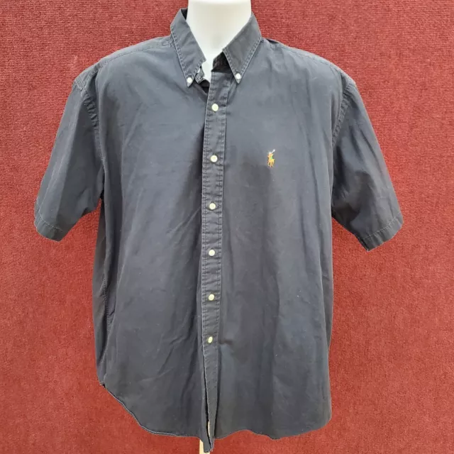 Polo Ralph Lauren Blake Men's Shirt Short Sleeve Black Button Up Size Large