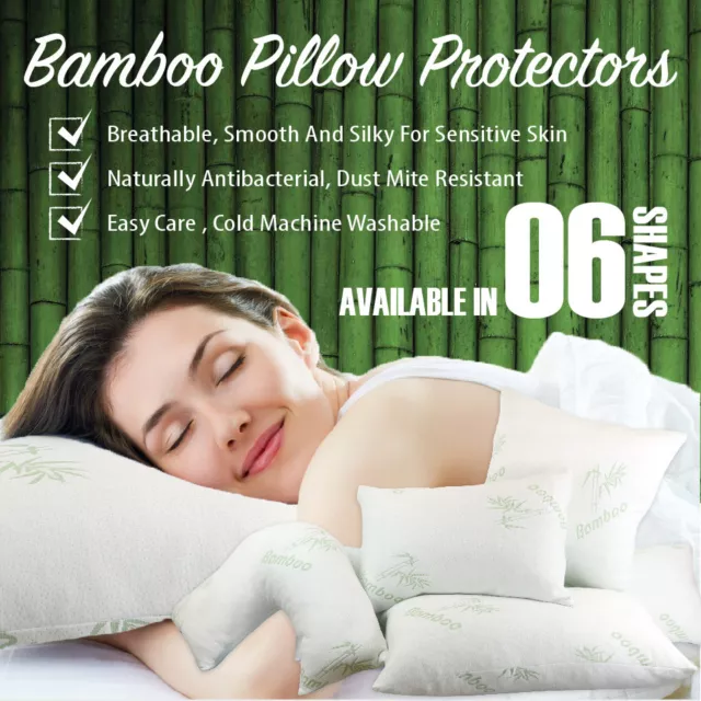 Bamboo Standard/European/V Shape/King Size/Pregnancy/Body Pillow Protectors