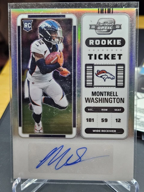 2022 Panini Contenders Optic Montrell Washington #189 Silver Rookie Ticket Auto