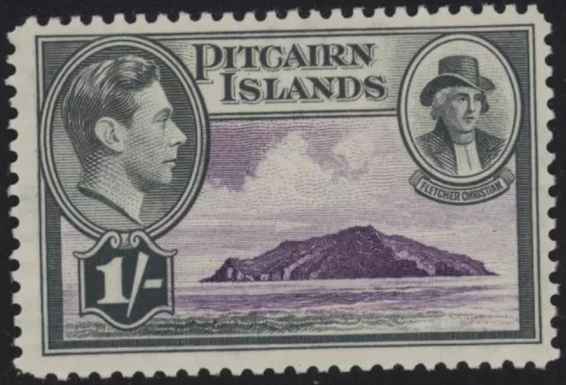 Pitcairn Islands George VI 1s violet & grey stamp SG 7 mint