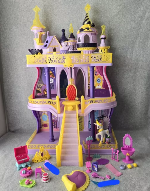 MLP Canterlot Castle Princess Celestia Playset VGUC My Little Pony Spike Dragon