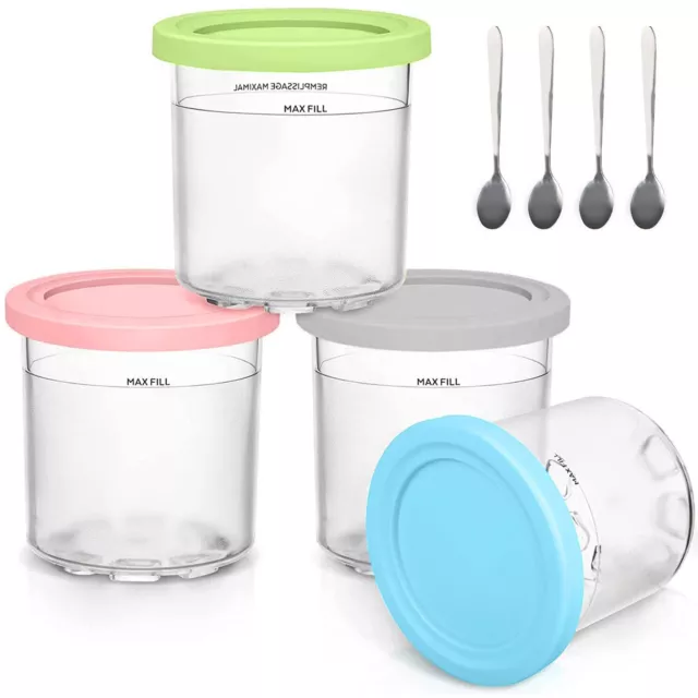 Jars For Ninja Creami with Lids Ice Cream Pints Cup-Containers·Frozen Maker Jars