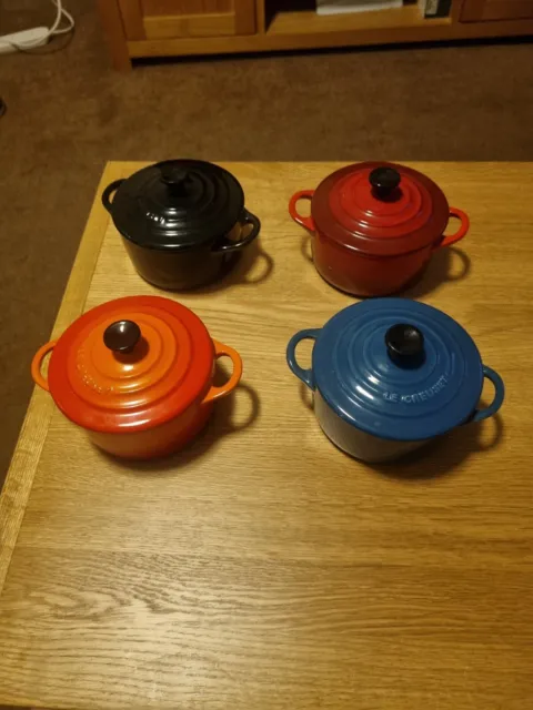 Le Creuset Small Pots Dishes, Casserole,   Red, Black, Orange/Red, Blue, New