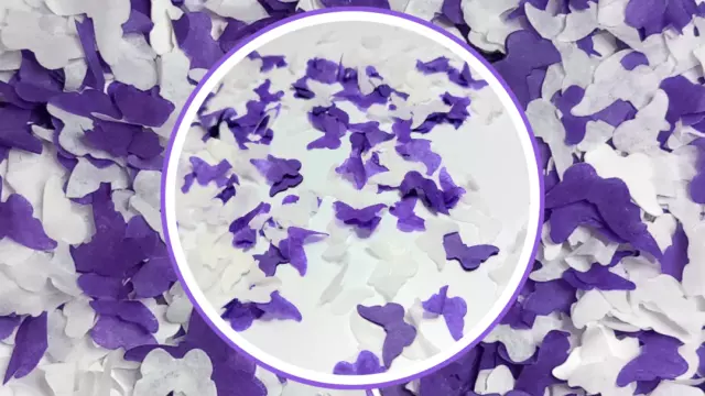 Biodegradable Wedding Tissue Paper Confetti - Purple and White