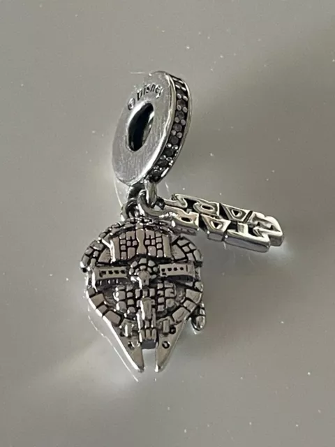 Authentic PANDORA Star Wars Millennium Falcon Dangle Charm 798579C01 Retired New