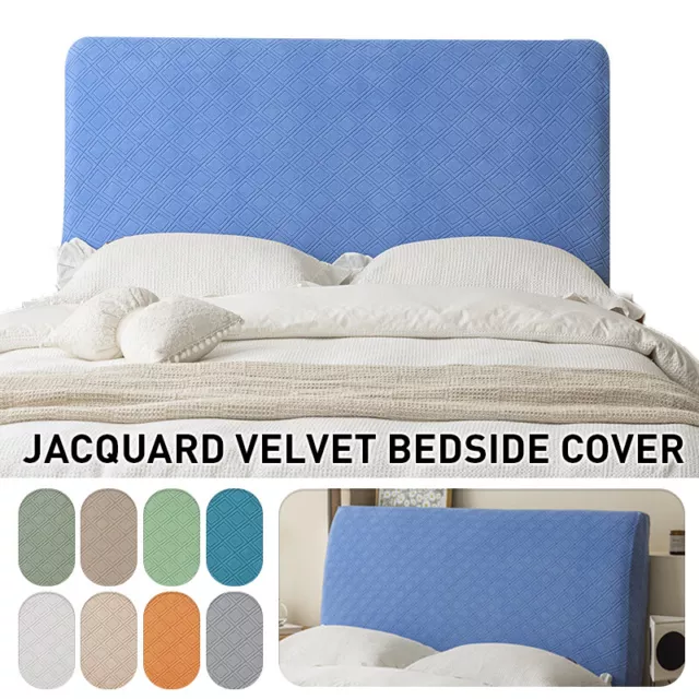 Funda para cabecera de cama de ealstic color puro cabecera de cama funda para cabecera decoración a prueba de polvo 2