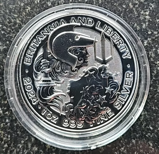 New Release Britannia & Liberty 2024 1oz Silver Bullion £2 Coin In blister pack.