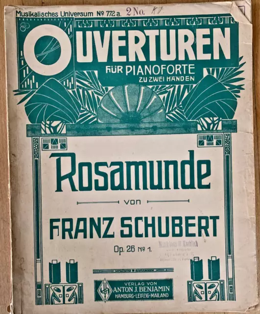 Pour Schubert ~ Ouverture Rosamunde, Surdimensionné, Ancienne Notes